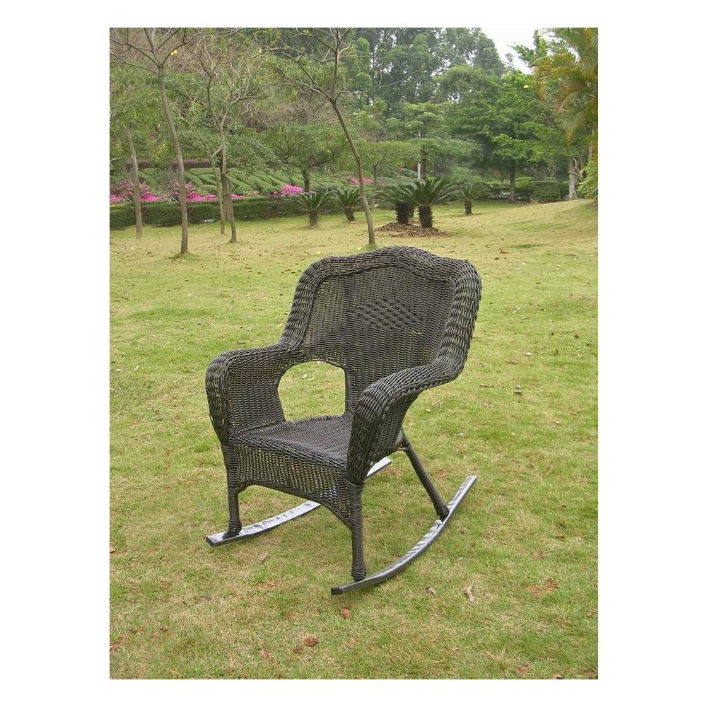 Camelback Resin Wicker Rocker. Picture 1