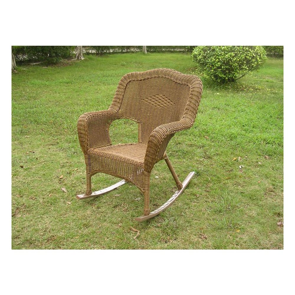 Camelback Resin Wicker Rocker. Picture 1