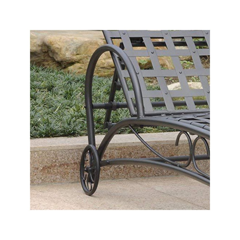 Santa Fe Nailhead Single Multi Position Chaise Lounge. Picture 4