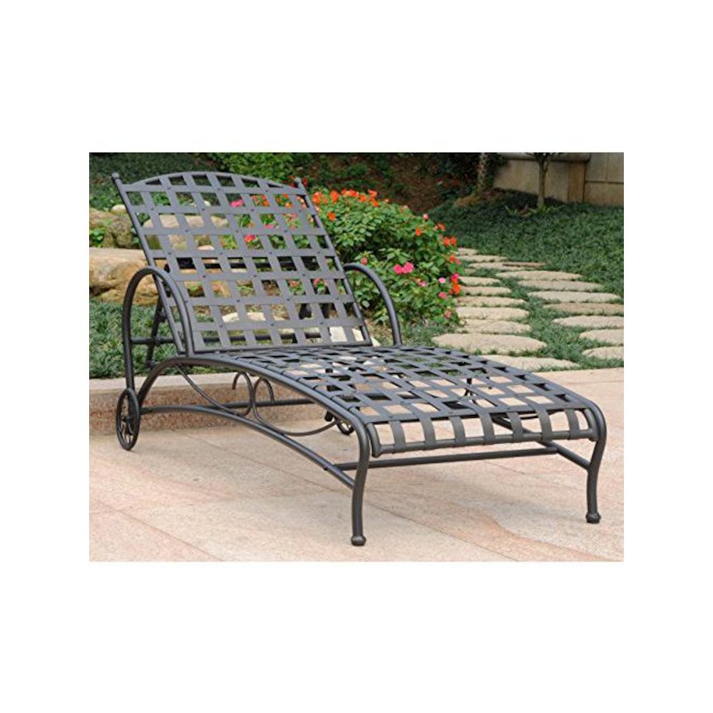 Santa Fe Nailhead Single Multi Position Chaise Lounge. Picture 1