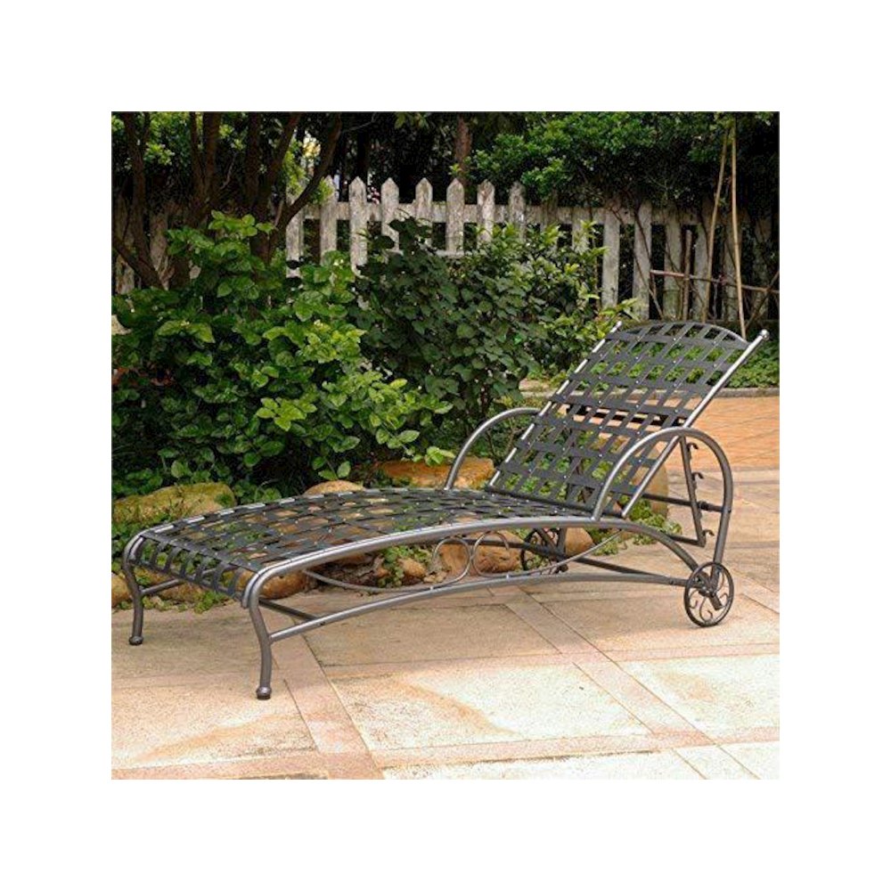 Santa Fe Nailhead Single Multi Position Chaise Lounge. Picture 2