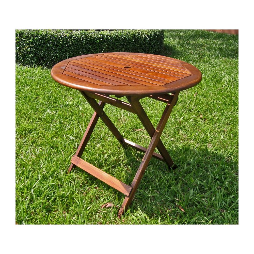 32" Round Folding Table with Straight Legs. Picture 1
