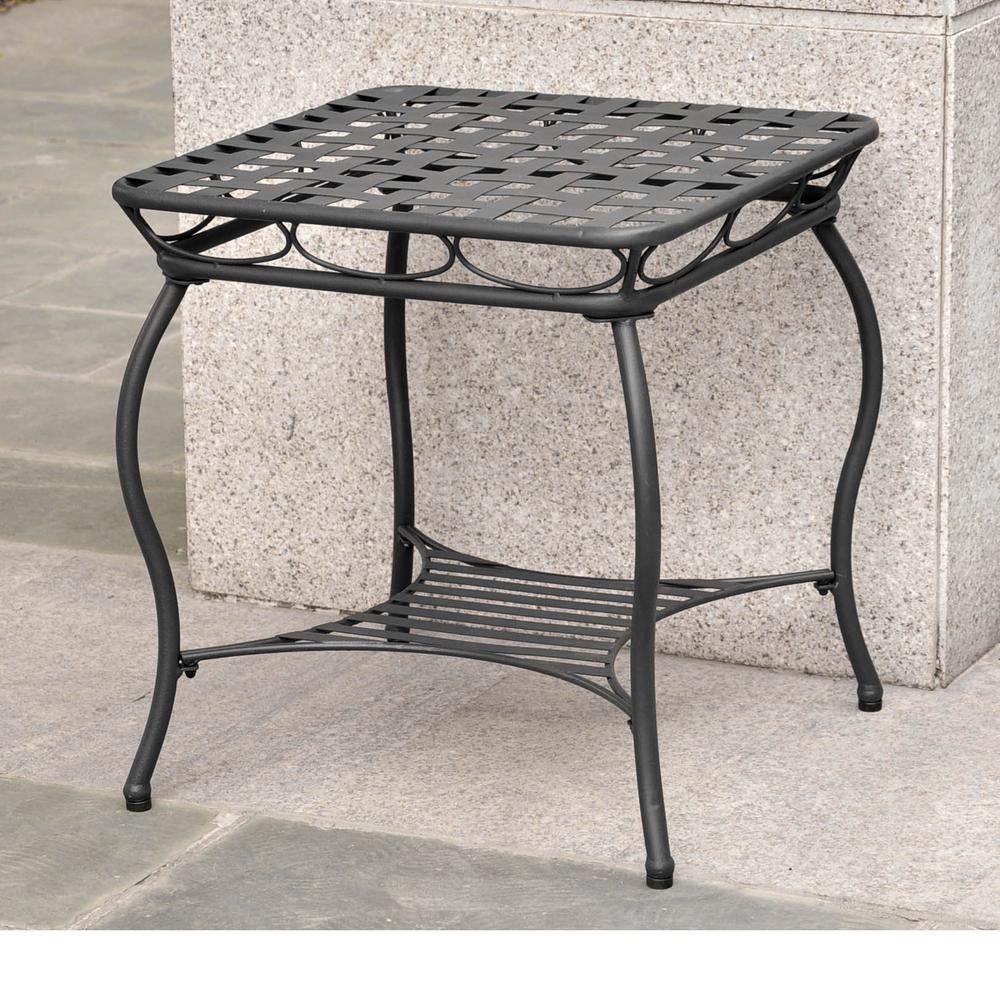Santa Fe Iron Nailhead Side Table. Picture 1