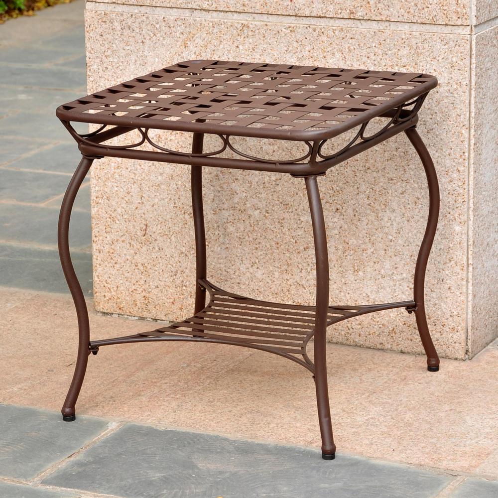 Santa Fe Iron Nailhead Side Table. Picture 1