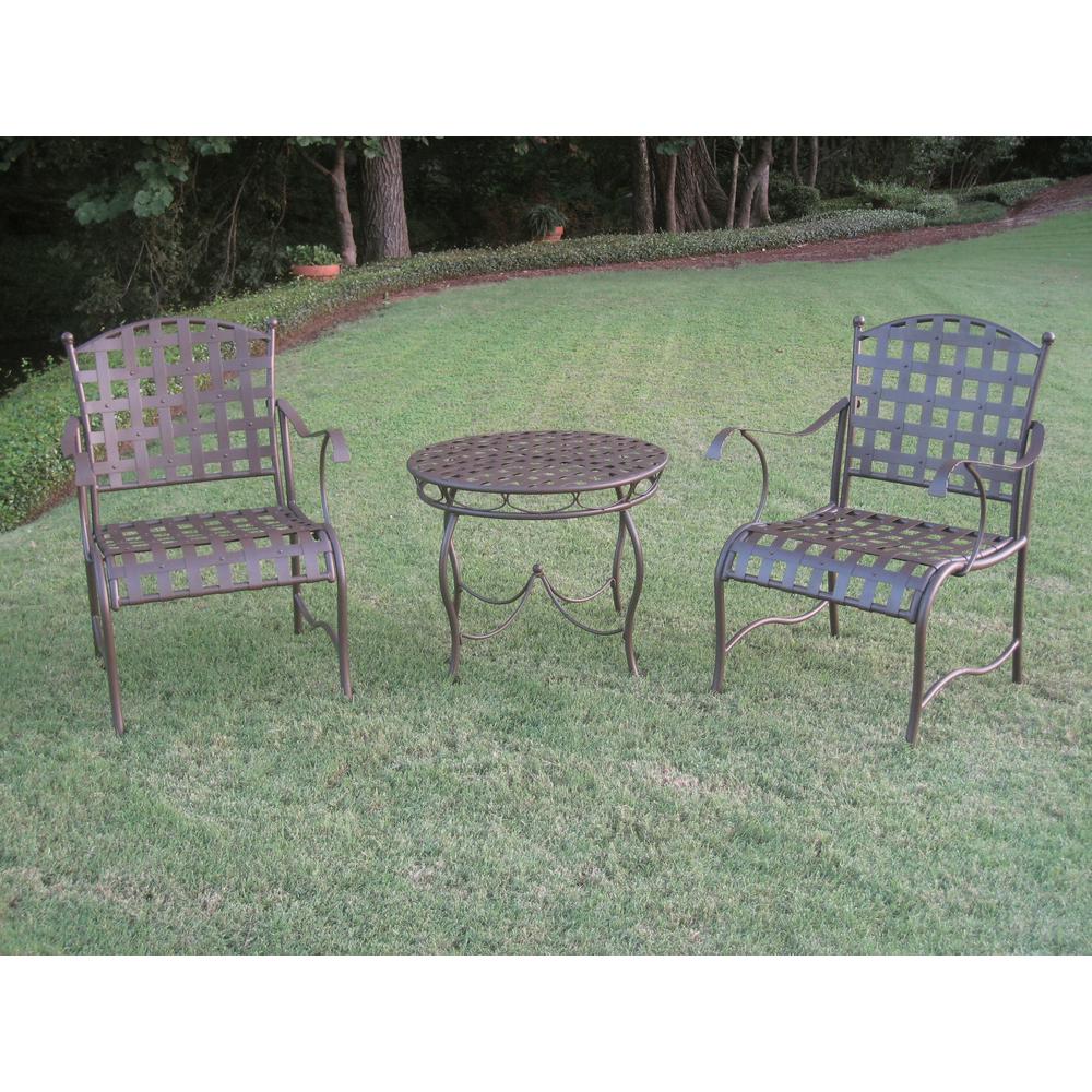 Set of 3 Santa Fe Iron Nailhead Bistro Set. Picture 1