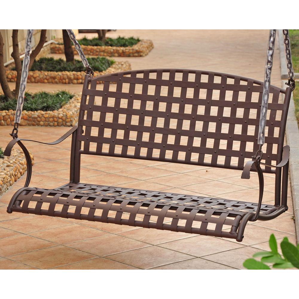 Santa Fe Iron Nailhead Hanging Swing. Picture 1
