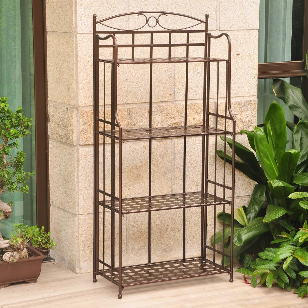 Santa Fe Nailhead 4-Tier Bakers Rack. Picture 1
