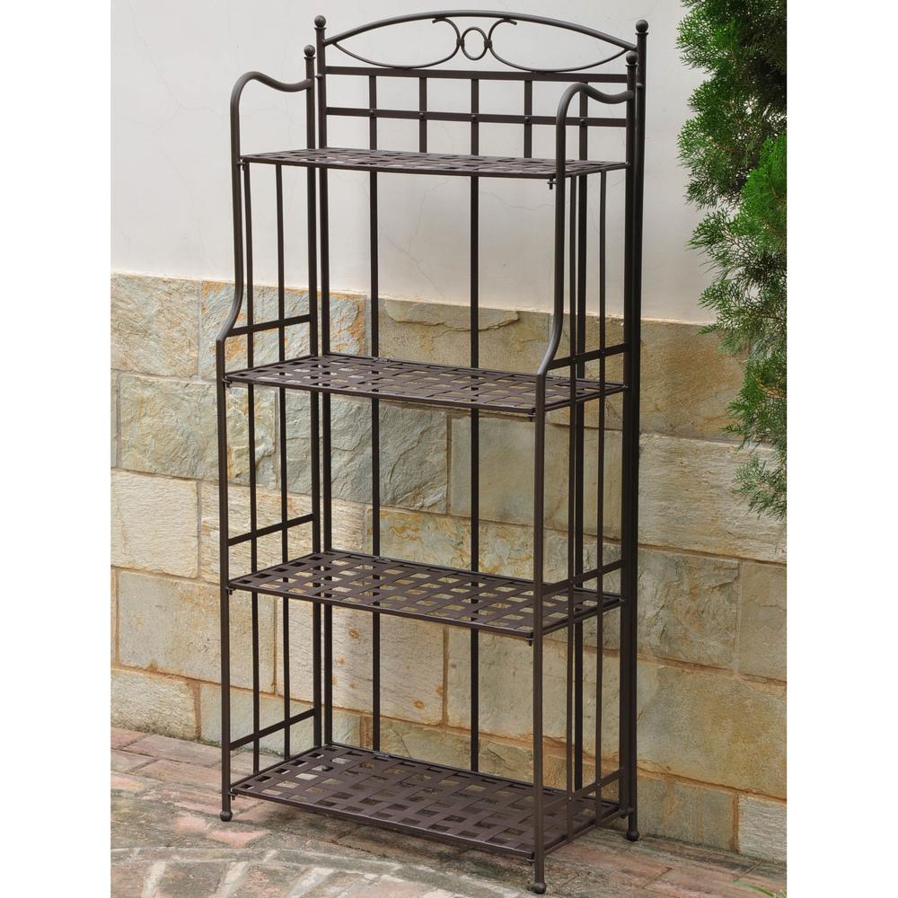 Santa Fe Nailhead 4-Tier Bakers Rack. Picture 1