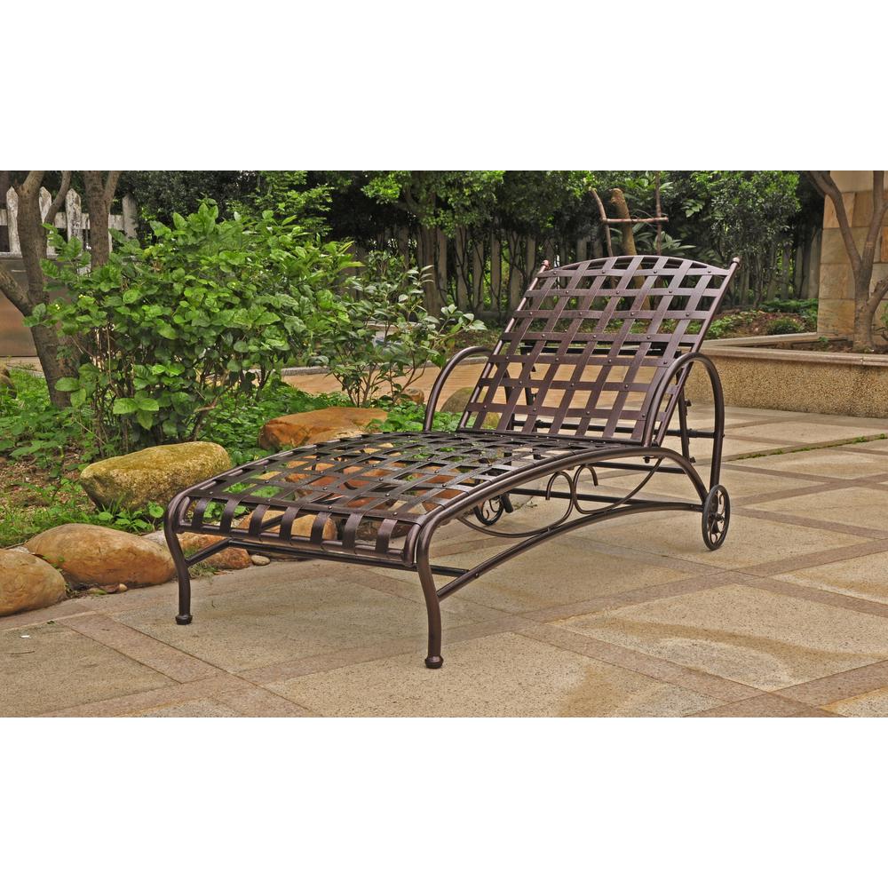 Santa Fe Nailhead Single Multi Position Chaise Lounge. Picture 1