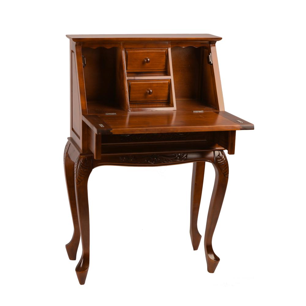 Small Carved Secretary Desk with Fold Out Front. Picture 2