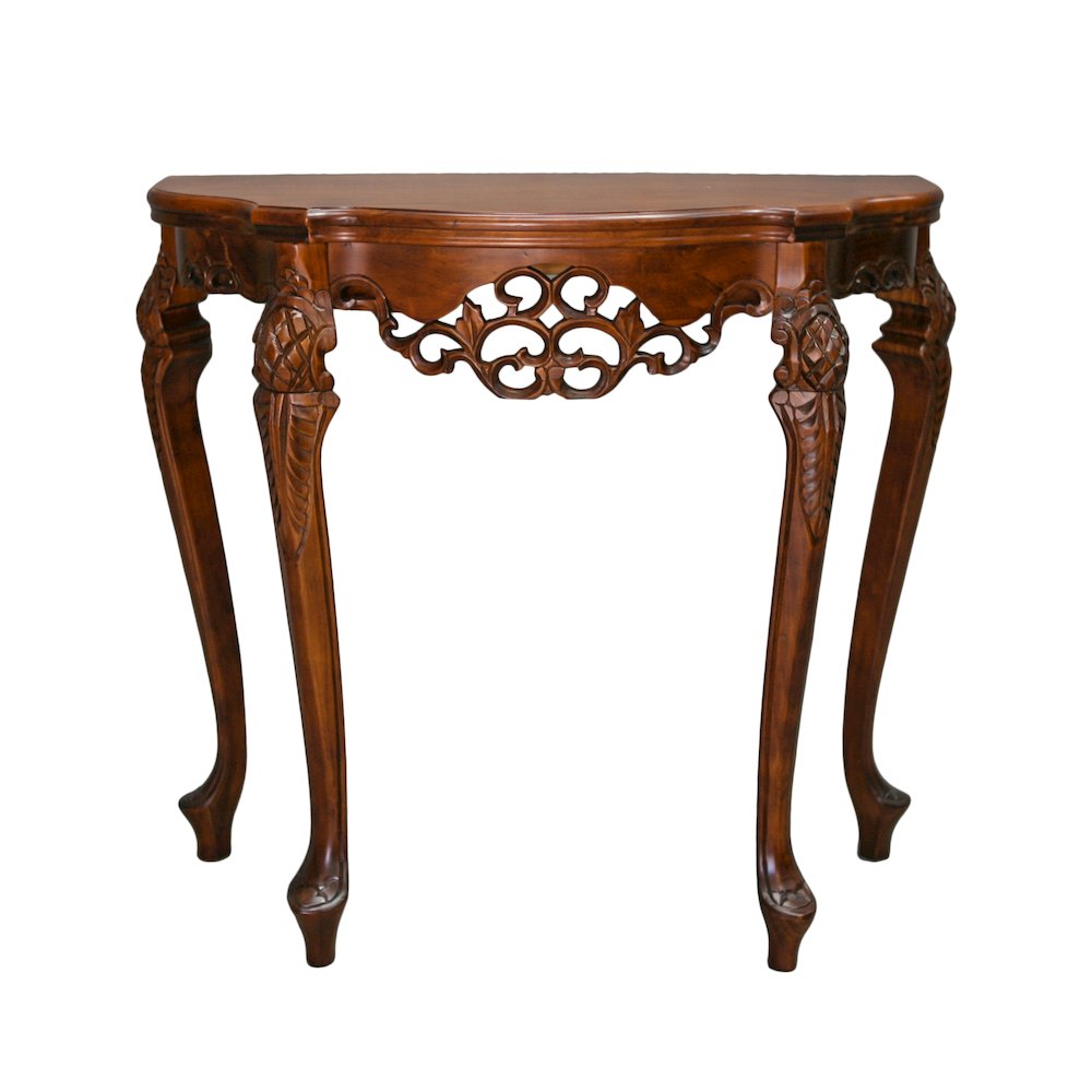 Half Moon Wood Console Table. Picture 1