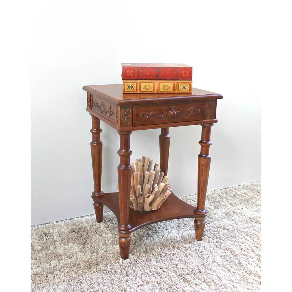 Carved Wood Square Table. Picture 2