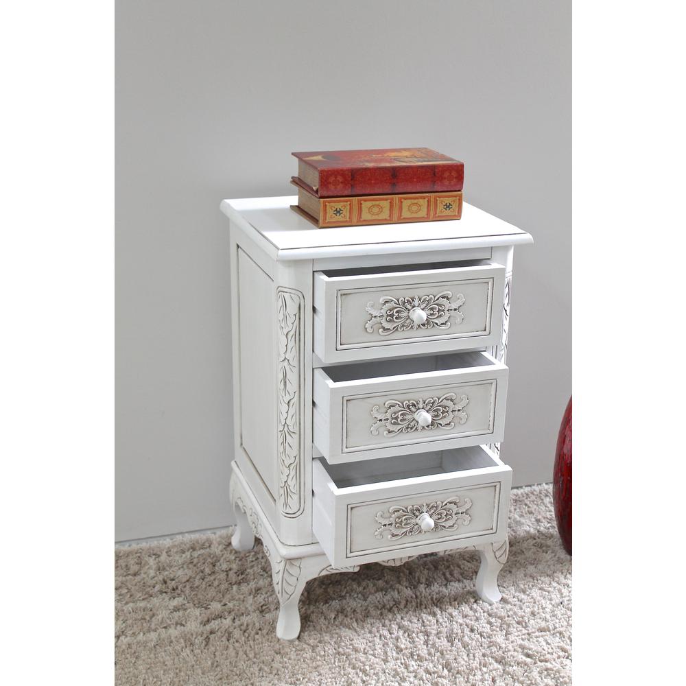 Carved Wood Three End Table. Picture 1