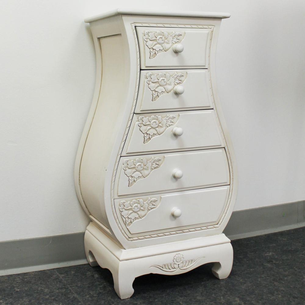 Carved Wood Five Drawer Bombay What Not. Picture 2