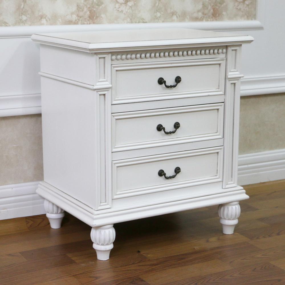 Windsor Hand Carved Wood 3-drawer Lamp Table. Picture 1