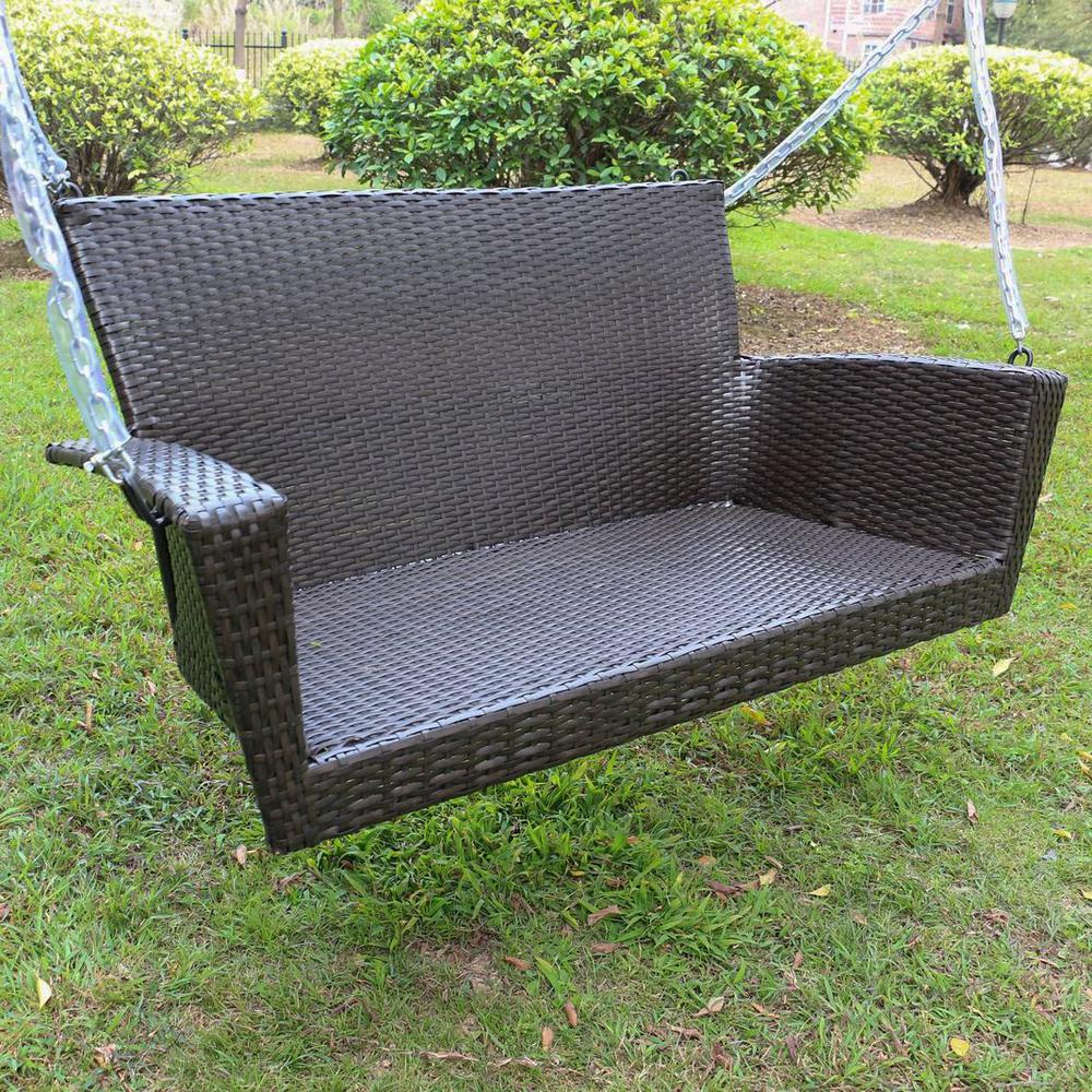 Kingston Resin Wicker/Steel Contemporary Hanging Swing. Picture 1