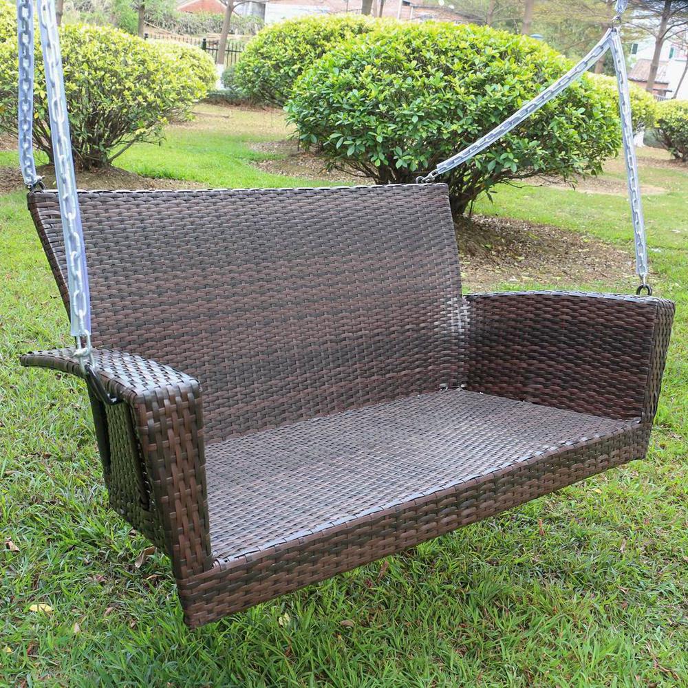 KingstonResin Wicker/Steel Contemporary Hanging Swing. Picture 1