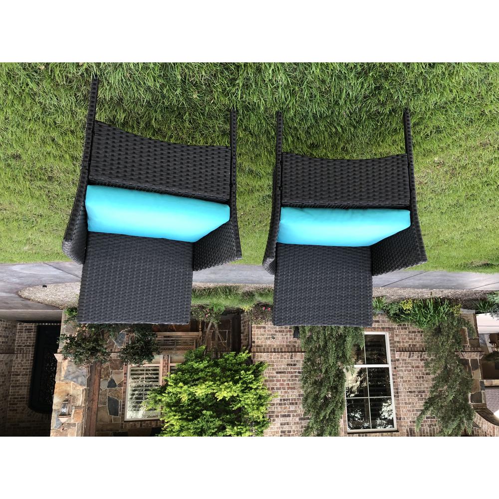 Resin Wicker/Steel Contemporary Arm Chair with Cushions  (Set of 2). Picture 1