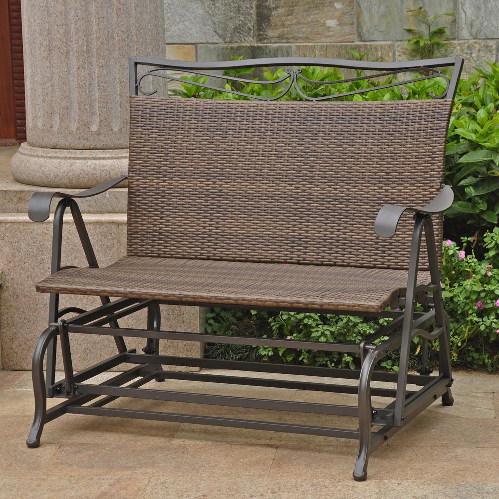 Valencia Resin Wicker/Steel Double Glider. Picture 1