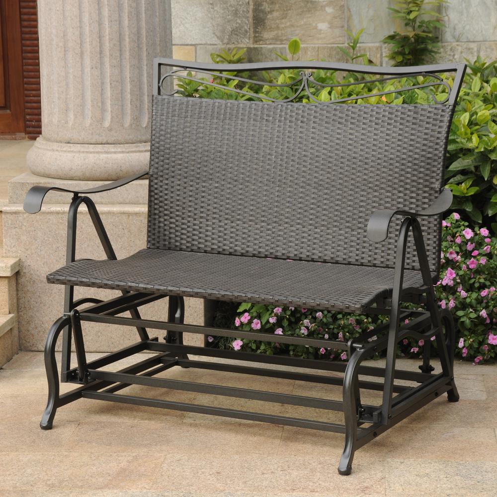 Valencia Resin Wicker/Steel Double Glider. Picture 1