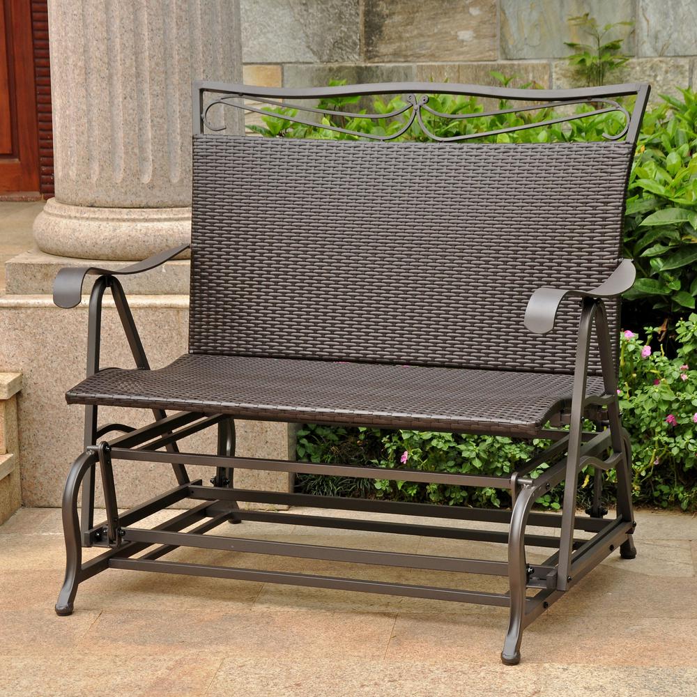 Valencia Resin Wicker/Steel Double Glider. Picture 1