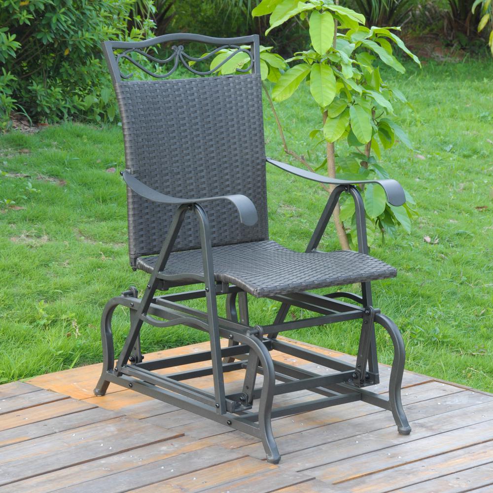 Resin Wicker/Steel Single Glider. Picture 1