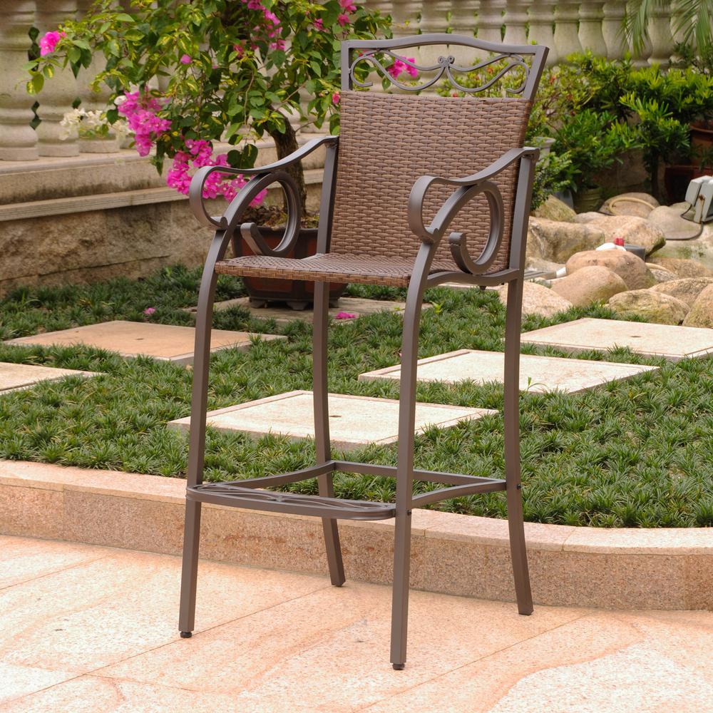 Set of 2 Valencia Resin Wicker/Steel Bar Bistro Chairs. Picture 1