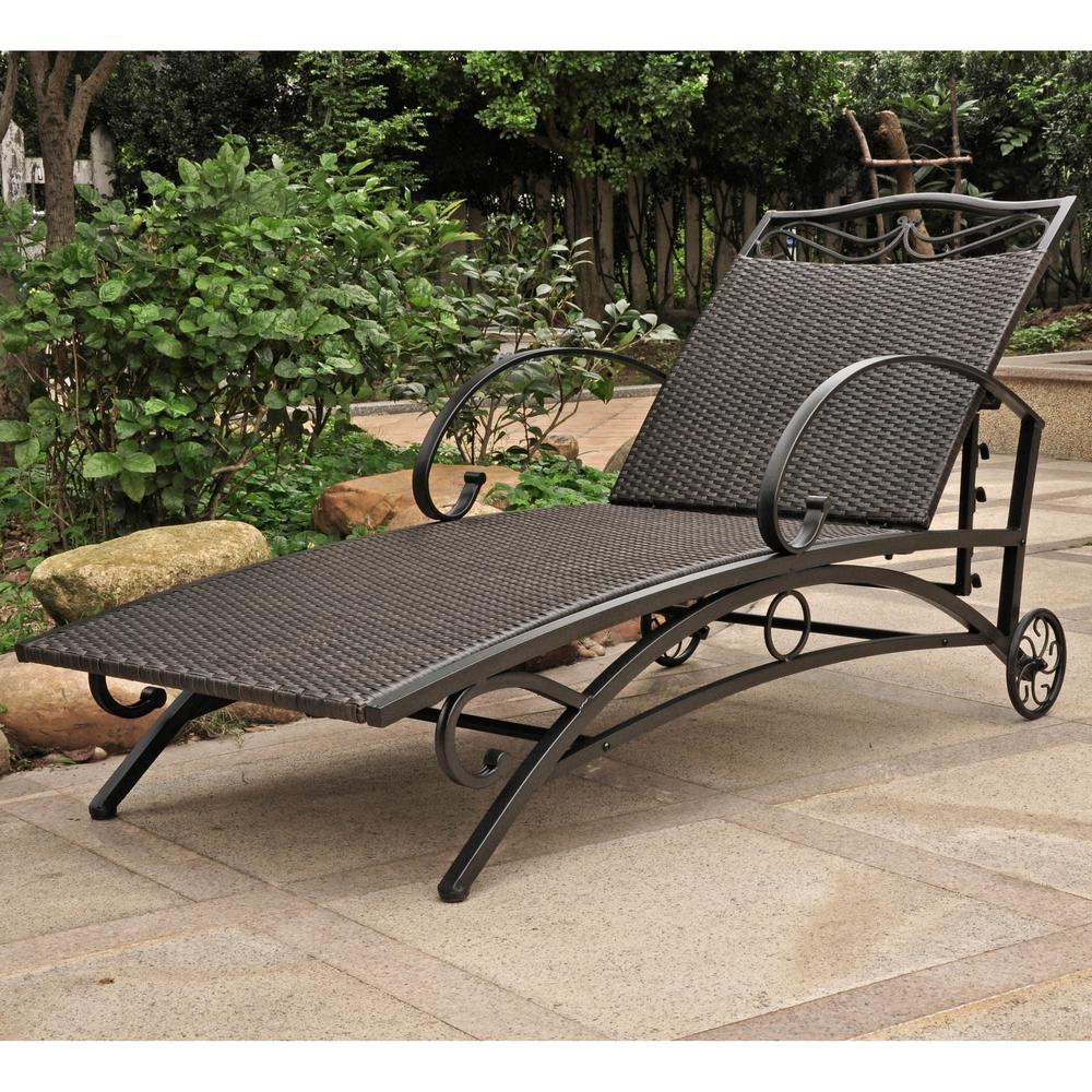 Valencia Resin Wicker/Steel Multi Position Single Chaise Lounge. Picture 1