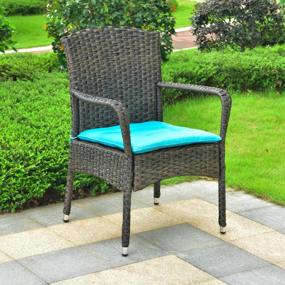 Majorca Resin Pandan Steel Arm Chair with Cushions. Picture 1