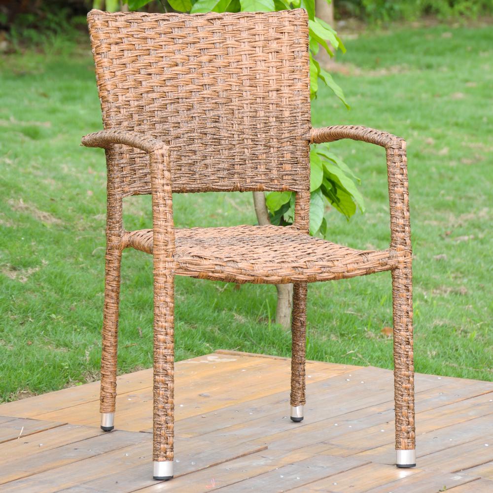 Ibiza Resin Pandan Aluminum Square Back Dining Chair (Set of 6). Picture 1