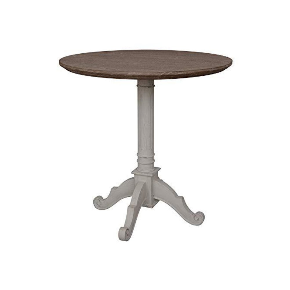 Ashbury Pedestal Base Table Antique Grey. Picture 1