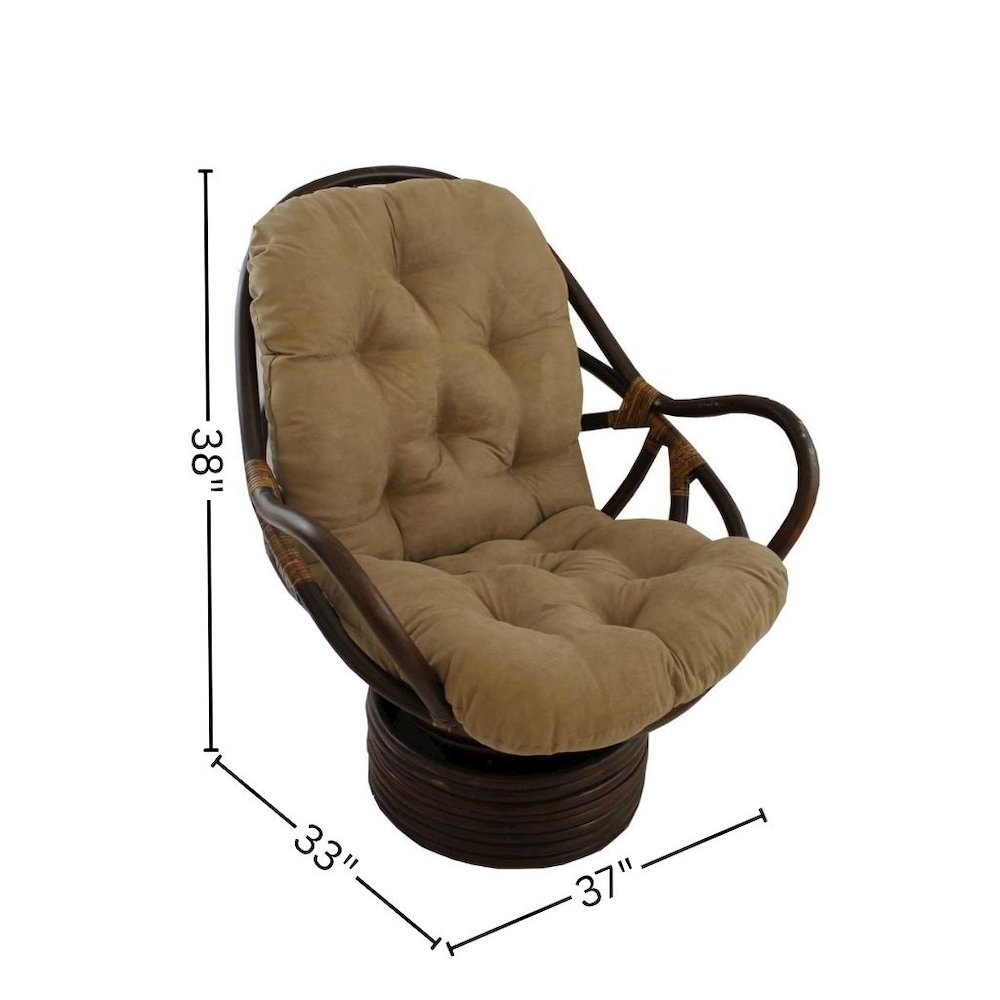 Swivel Rocker, Brown Rattan and Java Micro Suede Cushion, Smooth Glider. Picture 4