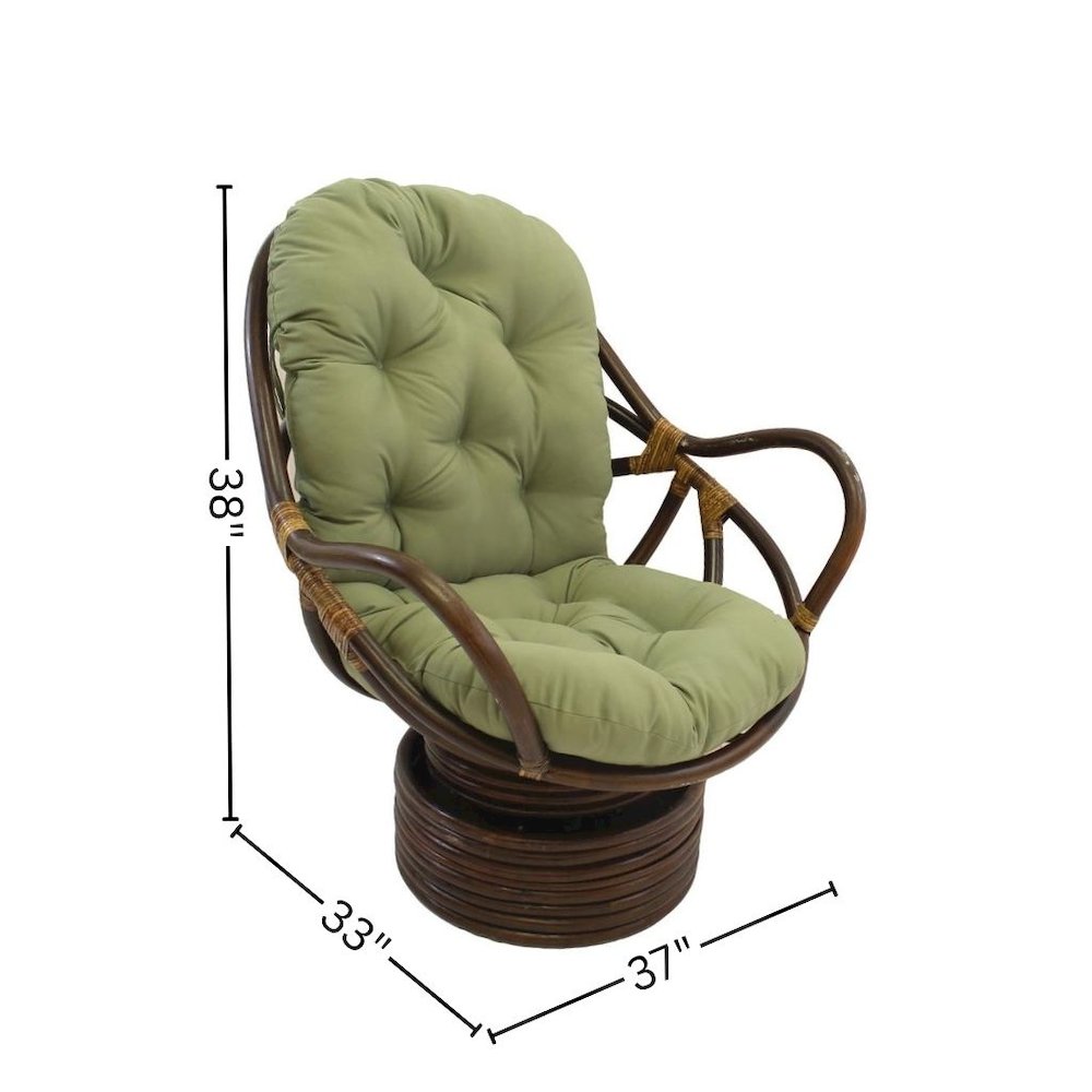 Swivel Rocker, Brown Rattan, Twill Cushion, Comfortable Outdoor Armchair. Picture 4