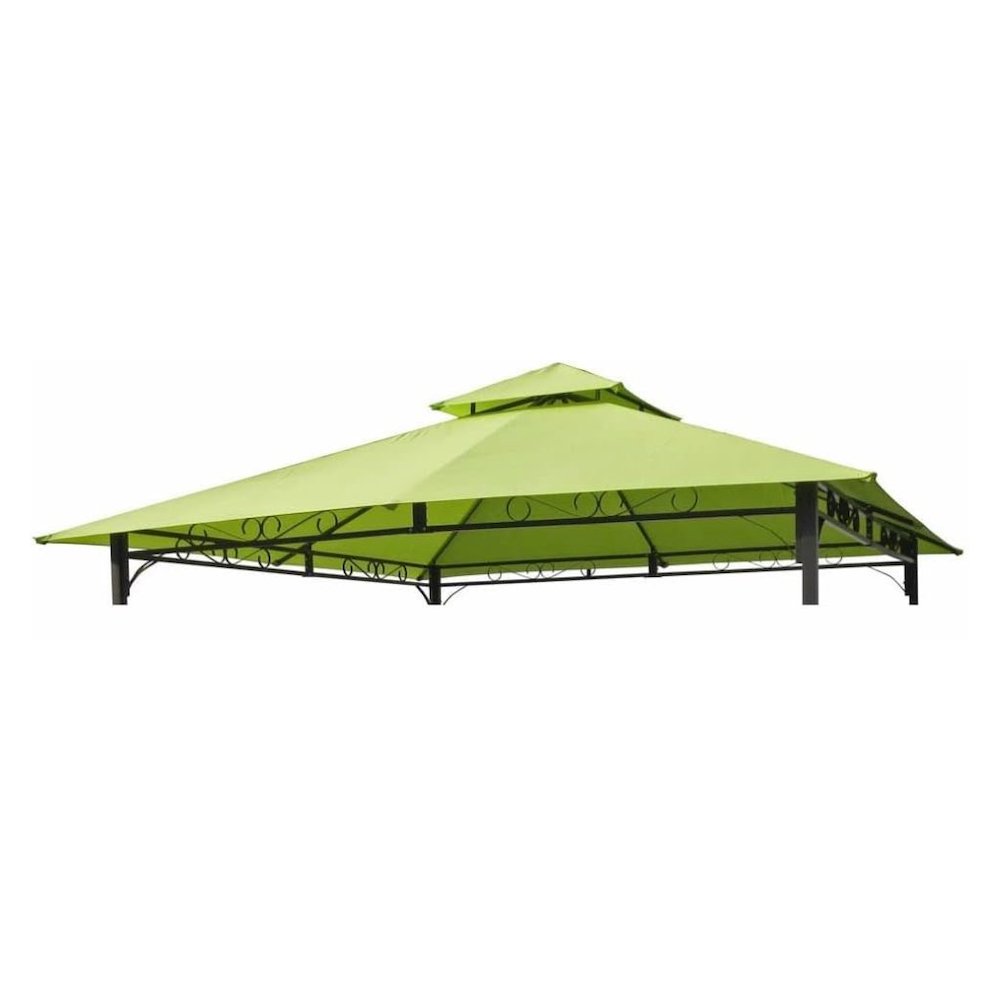 Replacement Canopy, Green Polyester Fabric, 10 ft. Vented Gazebo Top. Picture 1