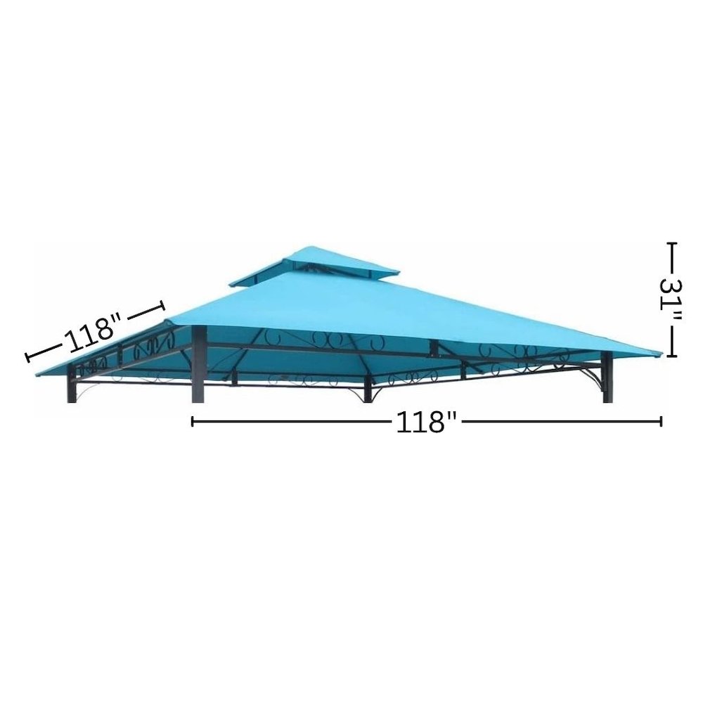 Replacement Canopy in Aqua Blue Polyester, 10 ft. Vented Gazebo Top. Picture 4