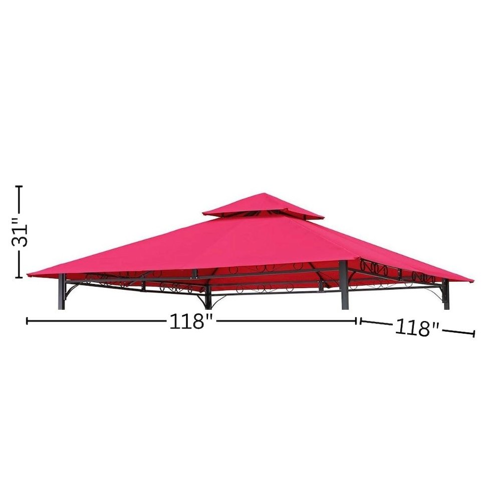Replacement Canopy, Pink Polyester Fabric, 10-Foot Vented Gazebo Top. Picture 4