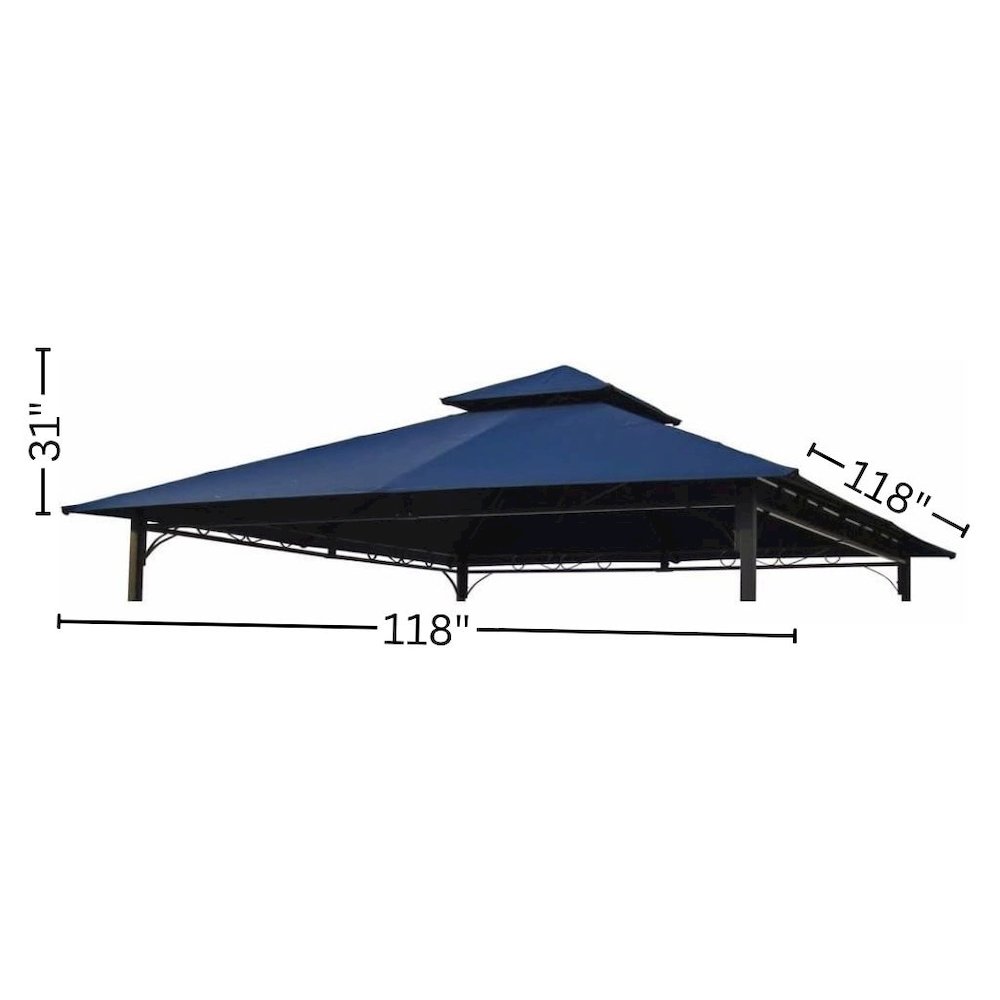 Replacement Canopy, Navy Blue Polyester Fabric, 10 ft. Vented Gazebo Top. Picture 4