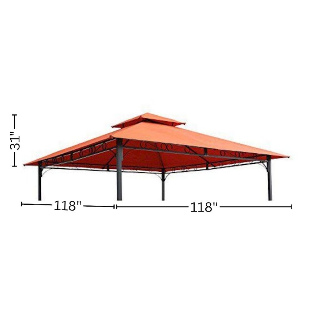Replacement Canopy, Orange Polyester Fabric, 10 ft. Vented Gazebo Top. Picture 4