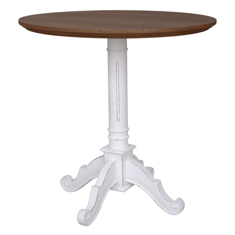 Ashbury Pedestal Base Table Antique White. Picture 3