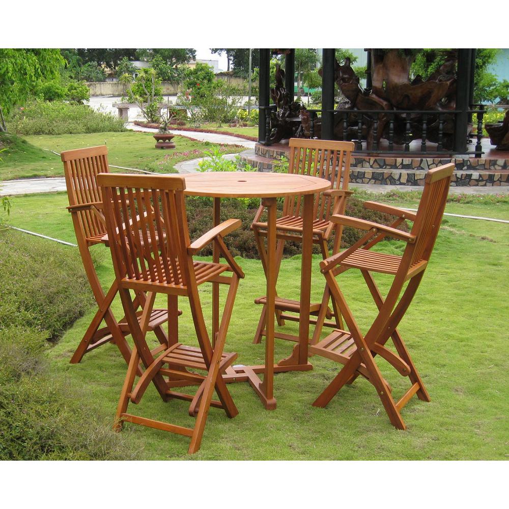 Lugo Set of 5 Bar Height Table Group. Picture 1
