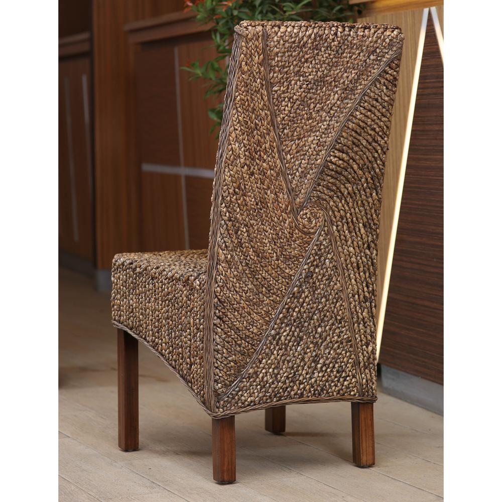 Lambada Hyacinth Spiral Design Chair (Set of 2). Picture 2