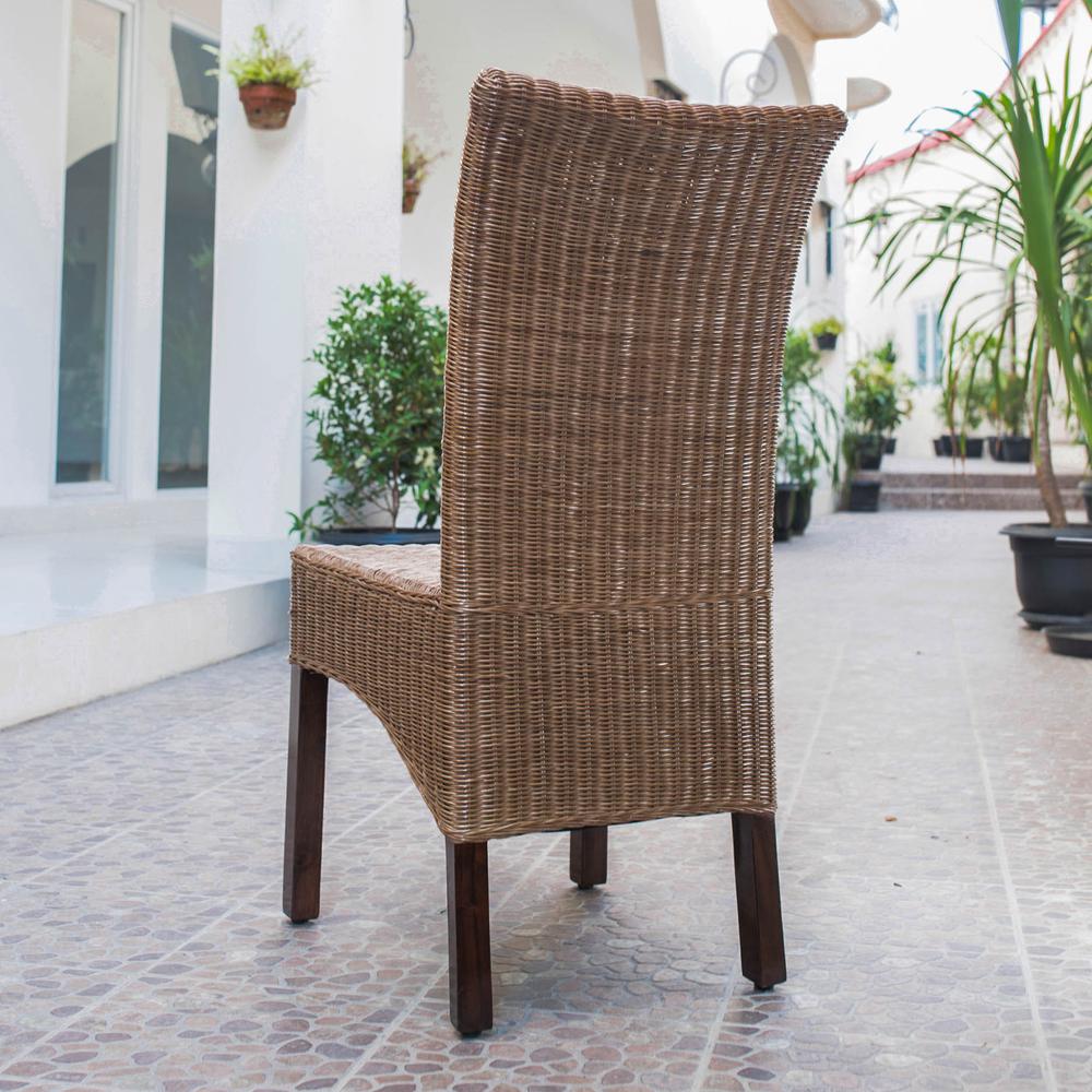 Campbell Rattan Wicker Stained Dining Chair. Picture 2