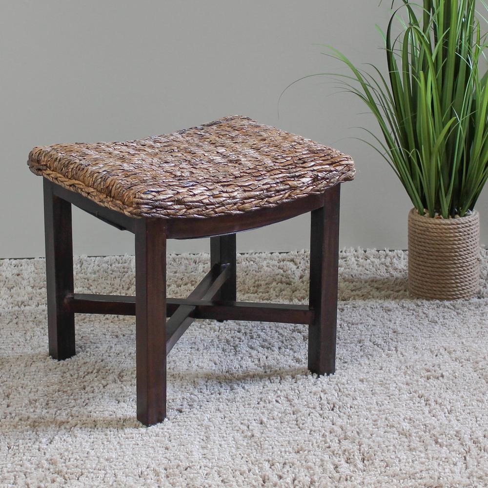 Arizona Abaca Rectangular Cushioned Top Stool. Picture 1