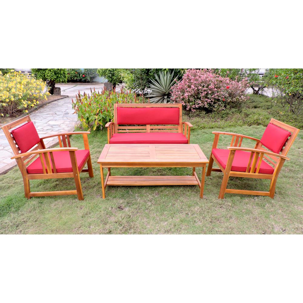Royal Tahiti Brisbane Acacia 4-piece Settee Group with Cushions. Picture 1