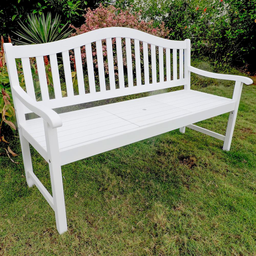 Royal Fiji Acacia 59-inch Camel back 63-inch 3-seater Bench with Pop-up Table. Picture 2