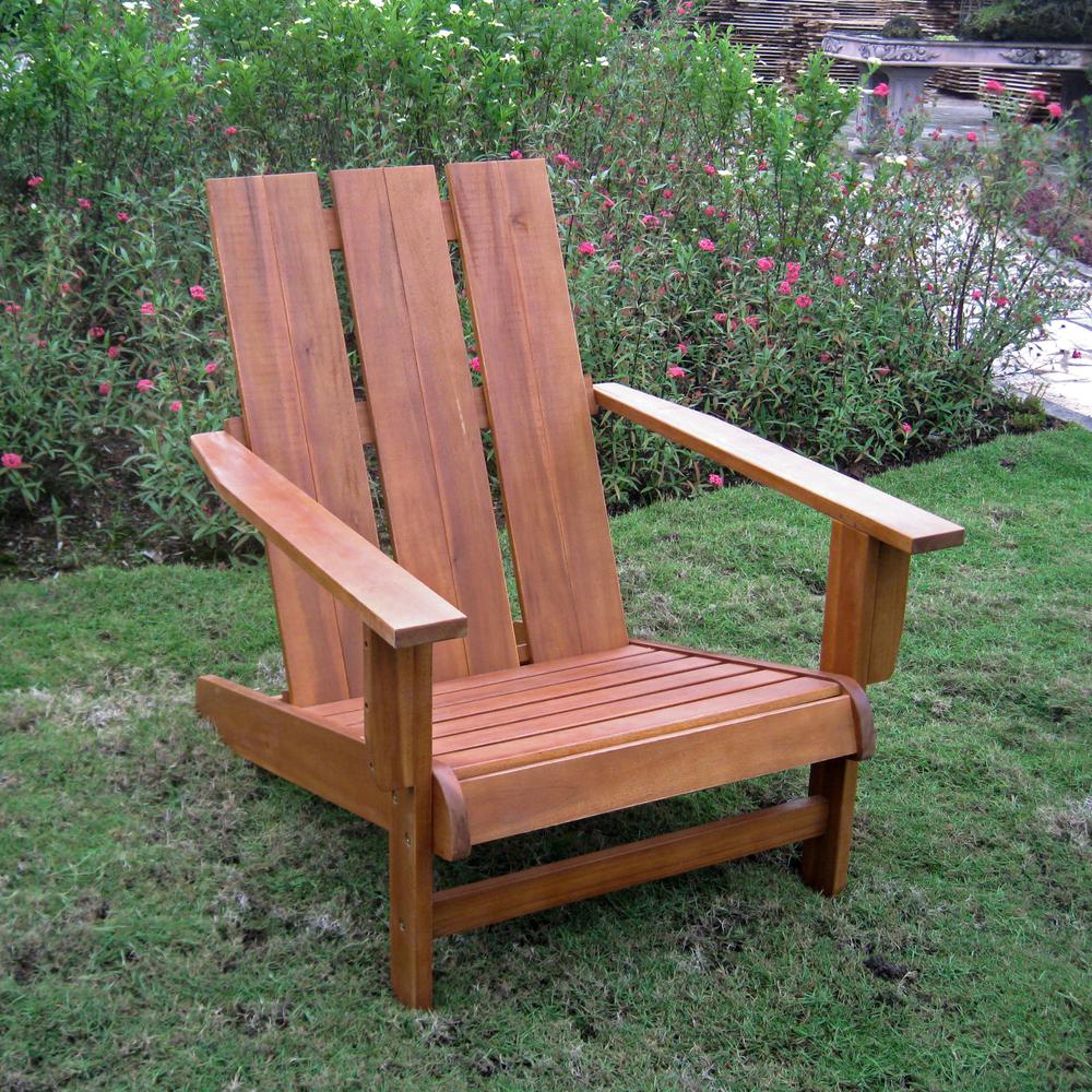 Acacia Large Square Back Adirondack Chair. Picture 1