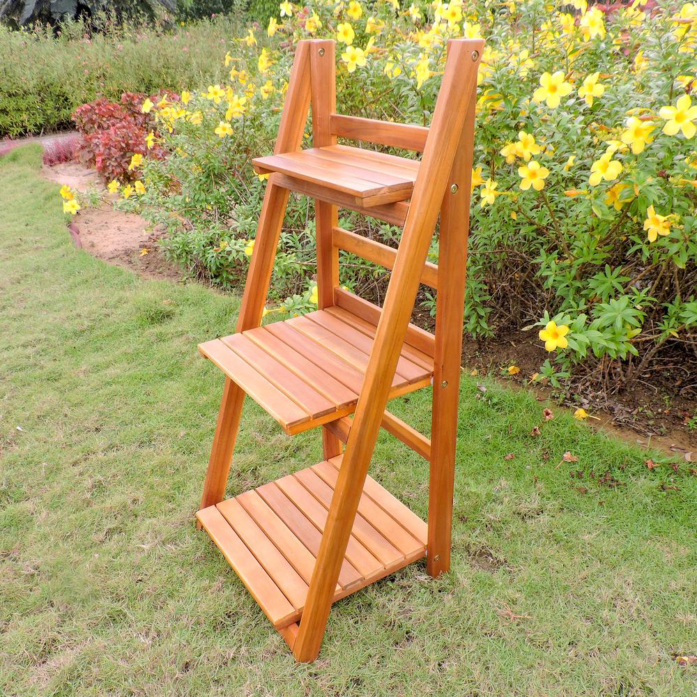 Royal Fiji Acacia 3-Tier Plant Stand. Picture 1