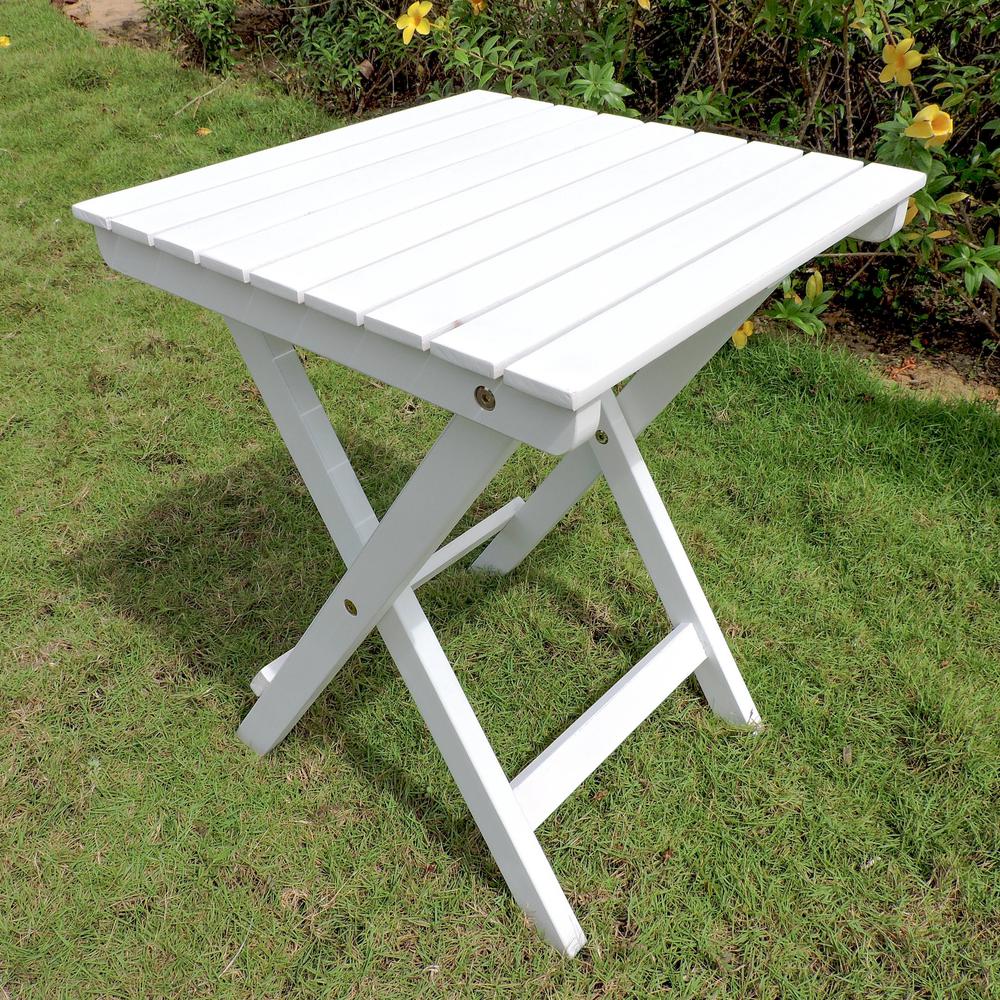 Royal Tahiti Acacia 16-inch Round Folding Side Table. Picture 1