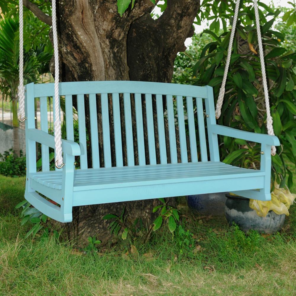 Acacia Two Seater Swing With Curved Back. Picture 1