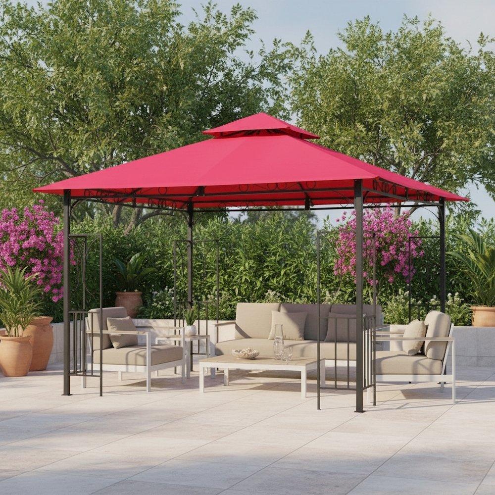 Replacement Canopy, Pink Polyester Fabric, 10-Foot Vented Gazebo Top. Picture 3